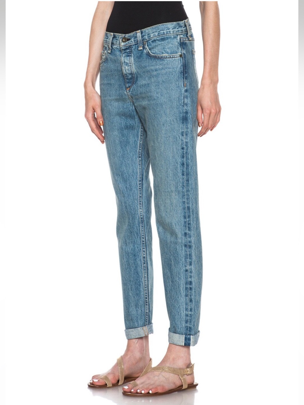 Rag & Bone Marilyn Huntington High Rise Straight Jeans Blue Denim US25